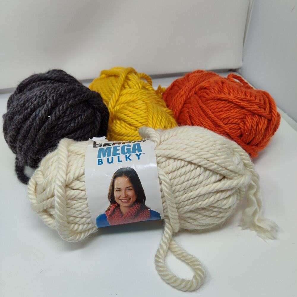 Bernat Mega Bulky Lot of 4 Yarn 100% Acrylic Jumbo NEW New & Made Into Balls